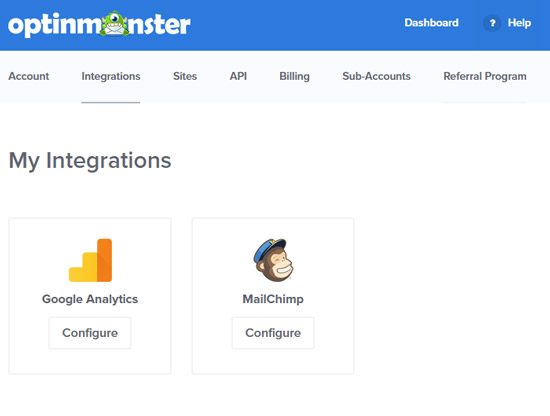 Интеграция сервиса emai рассылки с OptinMonster