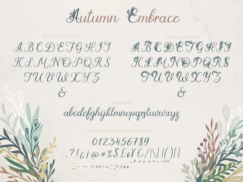 Шрифт Autumn Embrace бесплатно