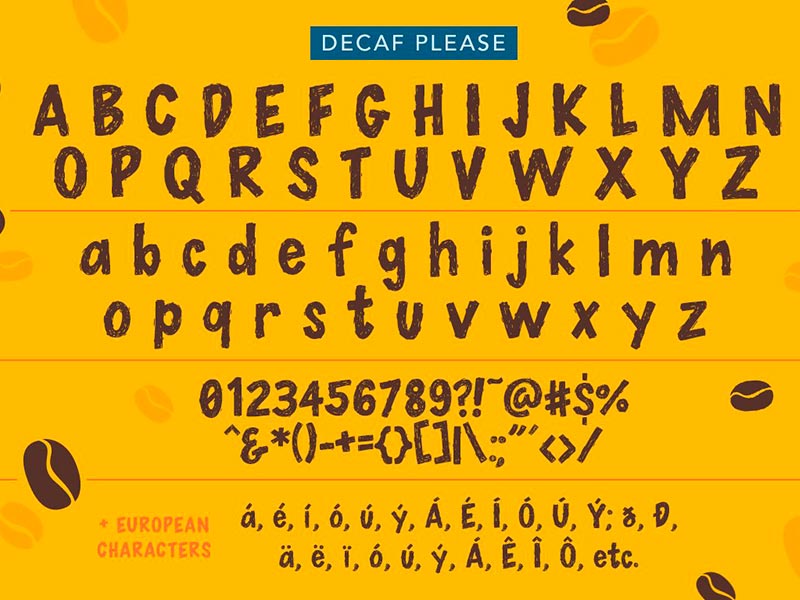 Шрифт Decaf Please бесплатно