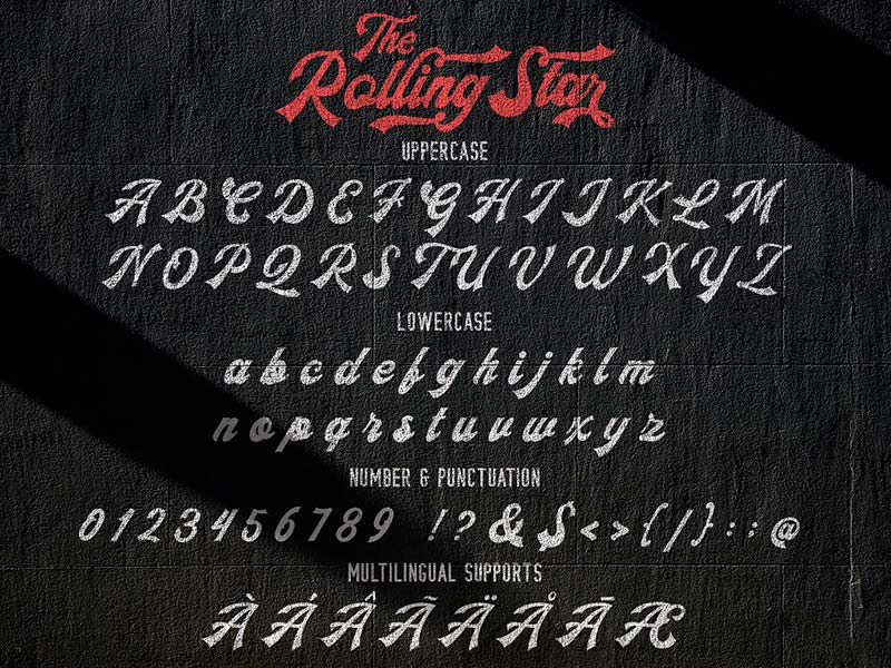 Шрифт The Rollingstar бесплатно